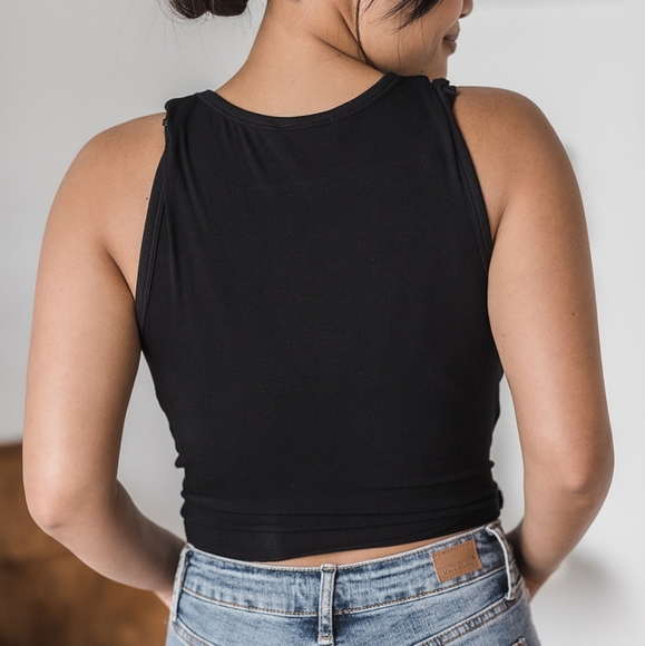 🌻2 for $20 | Zenana Knotted Crop Tank Top - Picture 3 of 11